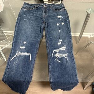 Old Navy Distressed Straight Leg Jeans - Blue